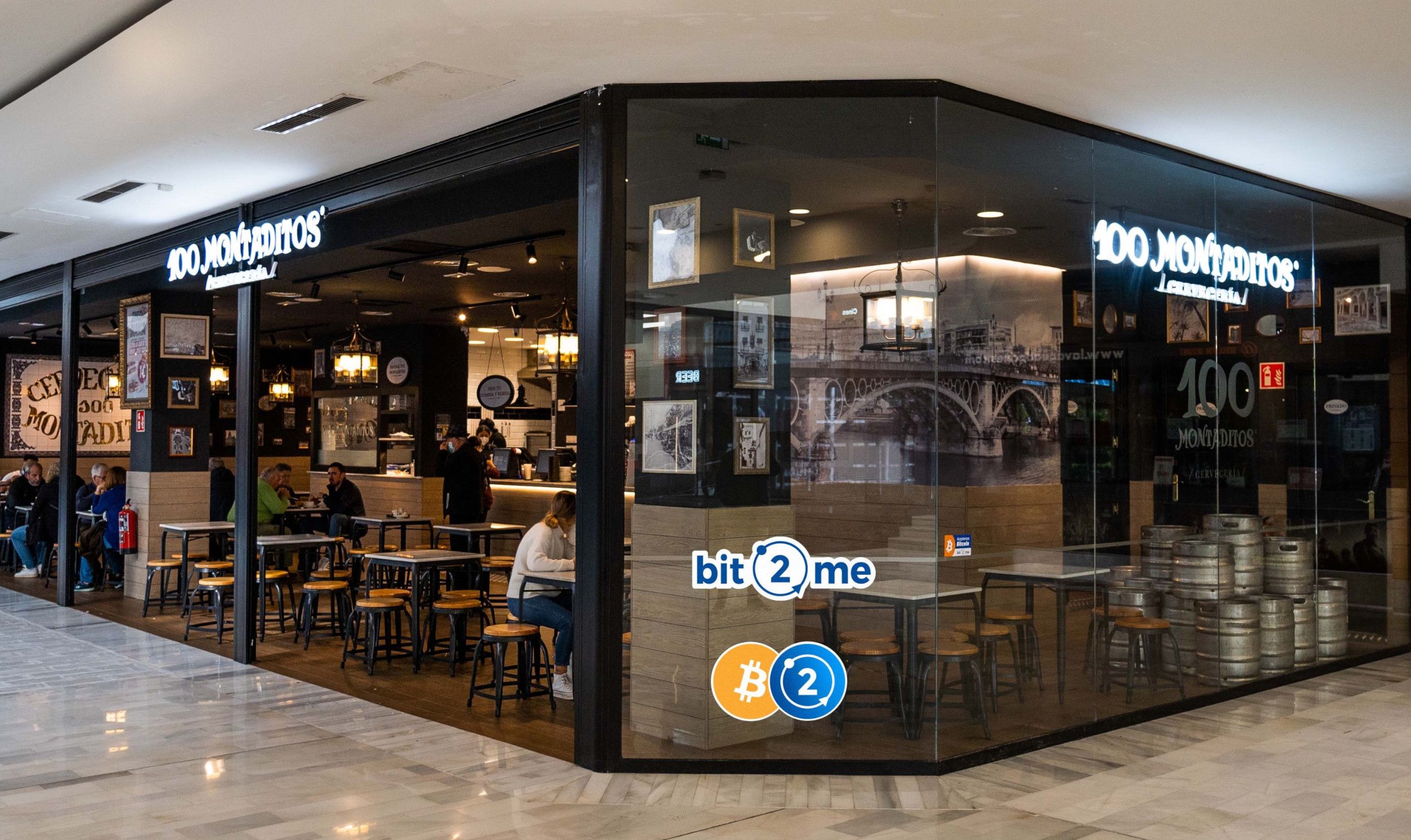Restalia y Bit2Me permiten pagar con criptomonedas en establecimientos 100 Montaditos