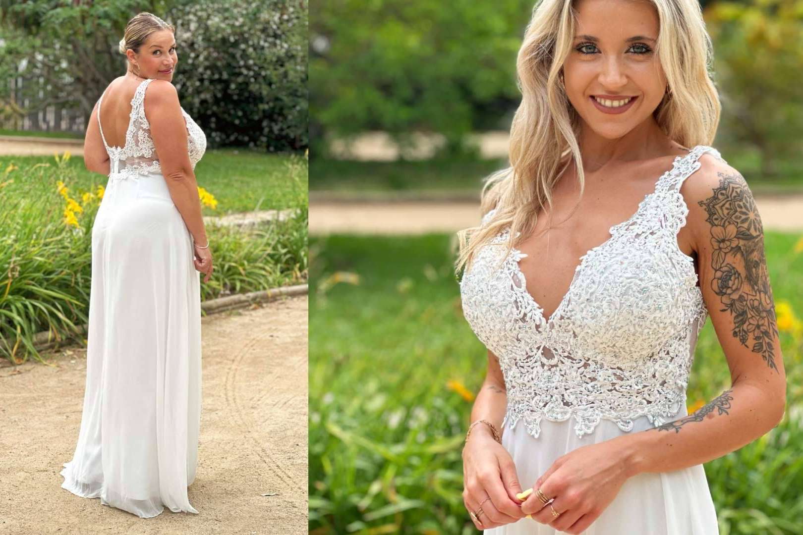El modelo más vendido en gala ahora disponible para novias, con tallas para todas en Vestidos Araya