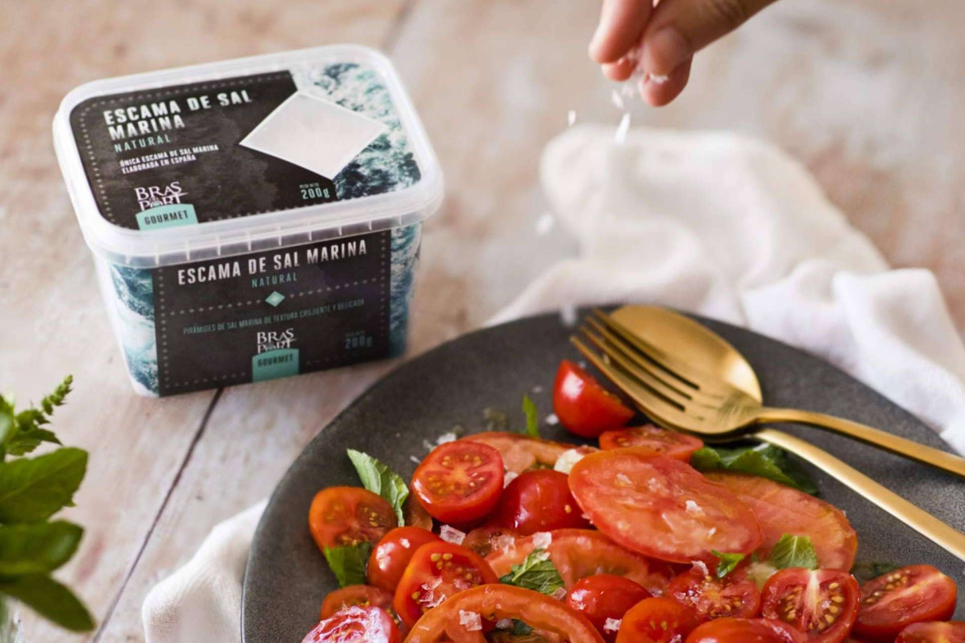 Escamas de sal marina gourmet con Bras del Port
