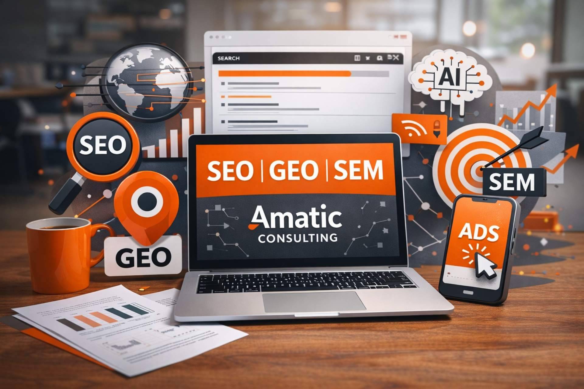 Posicionamiento SEO, GEO y SEM, la estrategia integral de Amatic Consulting para transformar la presencia digital